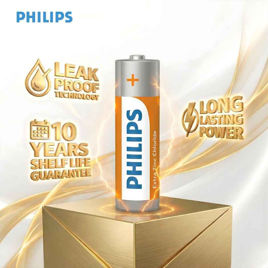 Philips R6L10B/94 AA Zinc Chloride Battery | 1.5V | Long Lasting | Leak Resistant 1.0 Piece