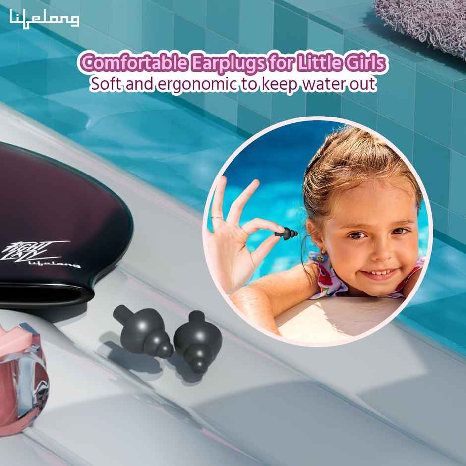 Lifelong Swimming Combo Kit for Kids - Swim Cap-Swimming Goggles with Earplug -Nose Clip