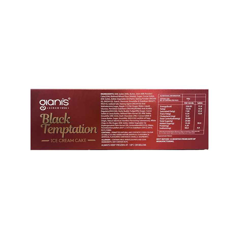 Giani's Black Temptation Ice Cream Cake