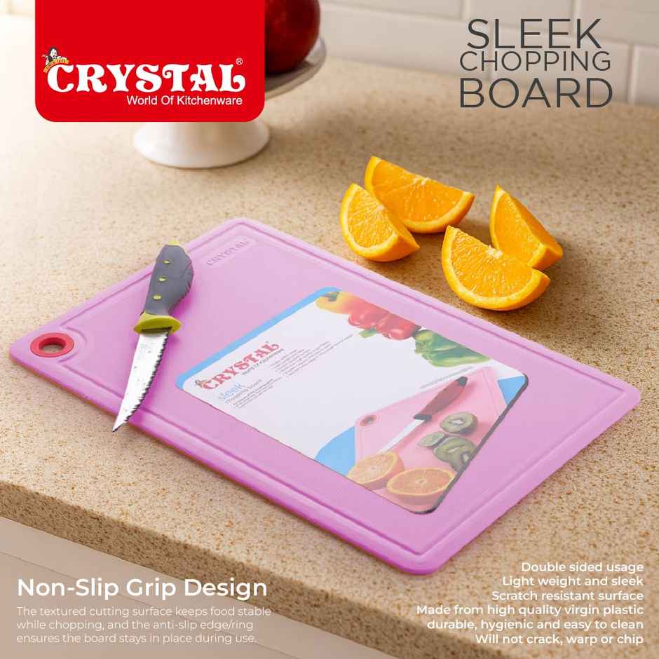 Crystal Plastic Chopping Board, Multicolour