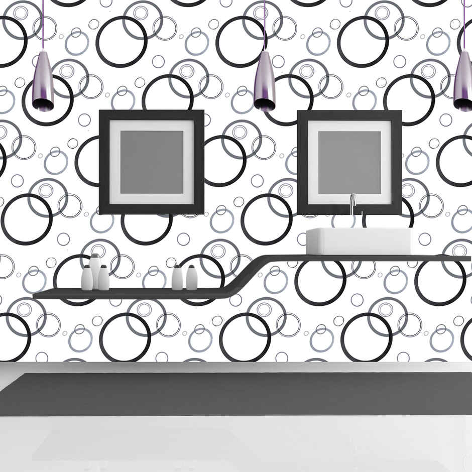 Wollzo Colorful Circle Wallpaper Self Adhesive Peel and Stick Wall Decor 45 x 500 cm