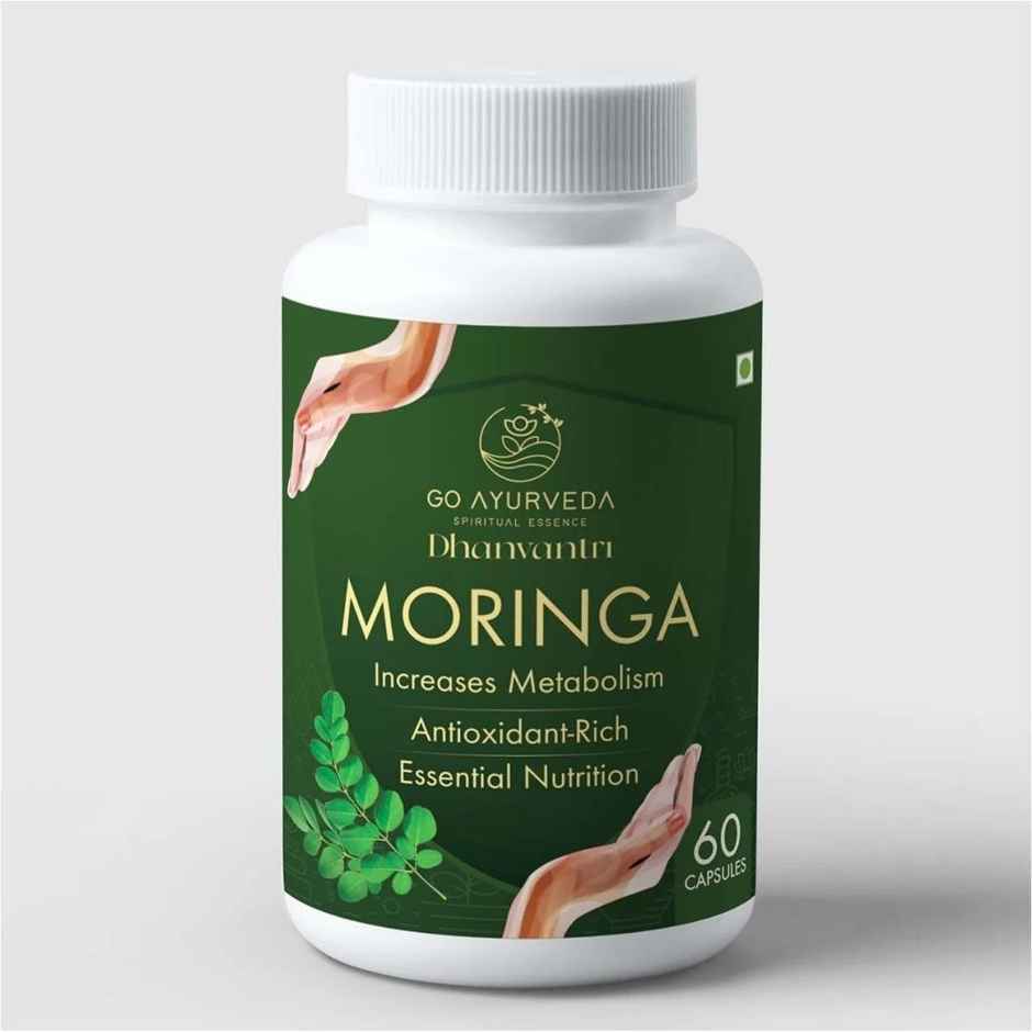 Go Ayurveda Dhanvantri Herbal Moringa Capsules | Supports Daily Nutrition & Wellness | 60 Capsules