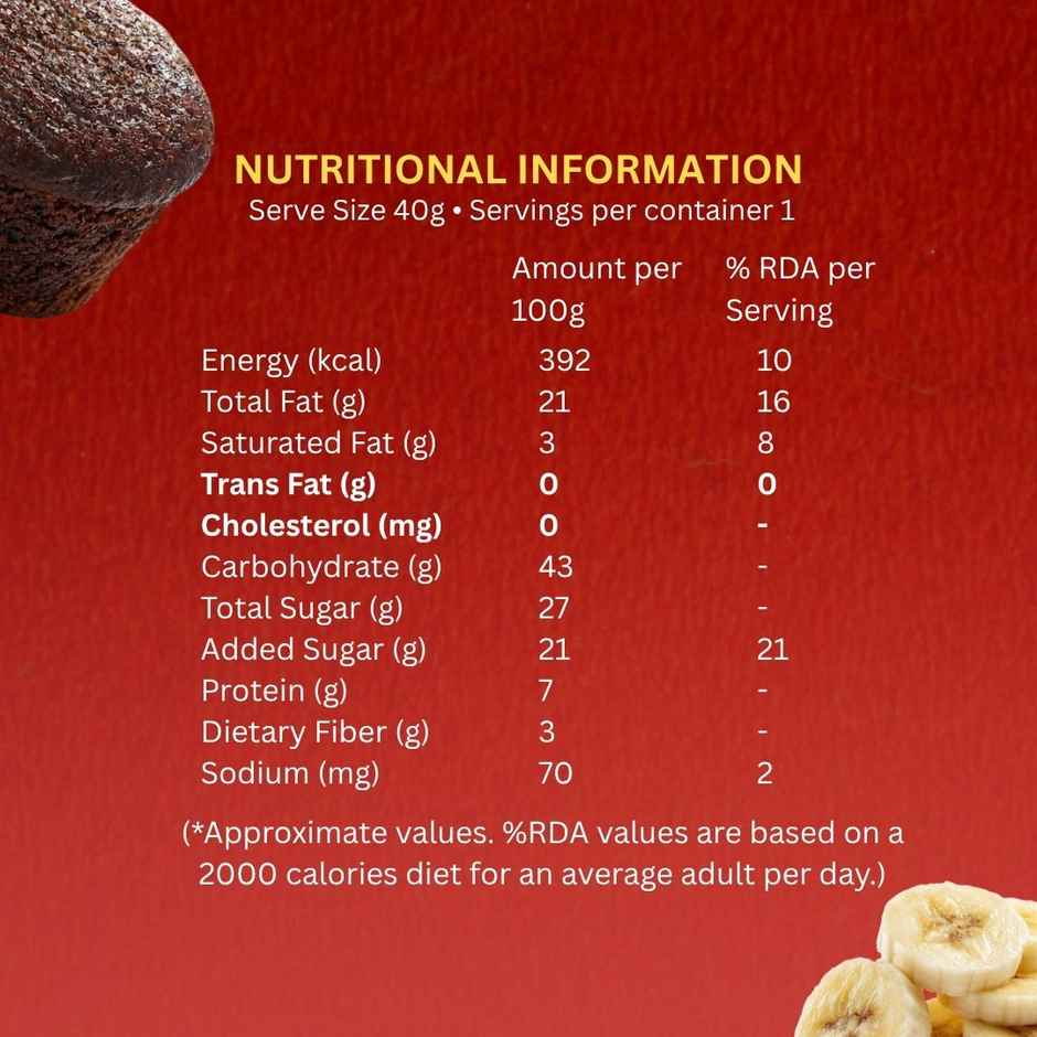 The Baker's Dozen Banana Muffin Zero Maida | Fruit Cake | Bakery Delight Combo