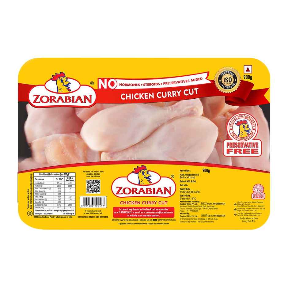 Zorabian Chicken Curry Cut without Skin | High Protein | Preservative-Free | Hormone-Free