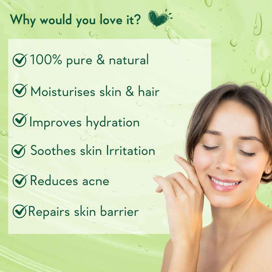 WishCare Pure & Natural Aloe Vera Gel for Skin, Face and Hair | For Hydrating and Moisturizing Skin