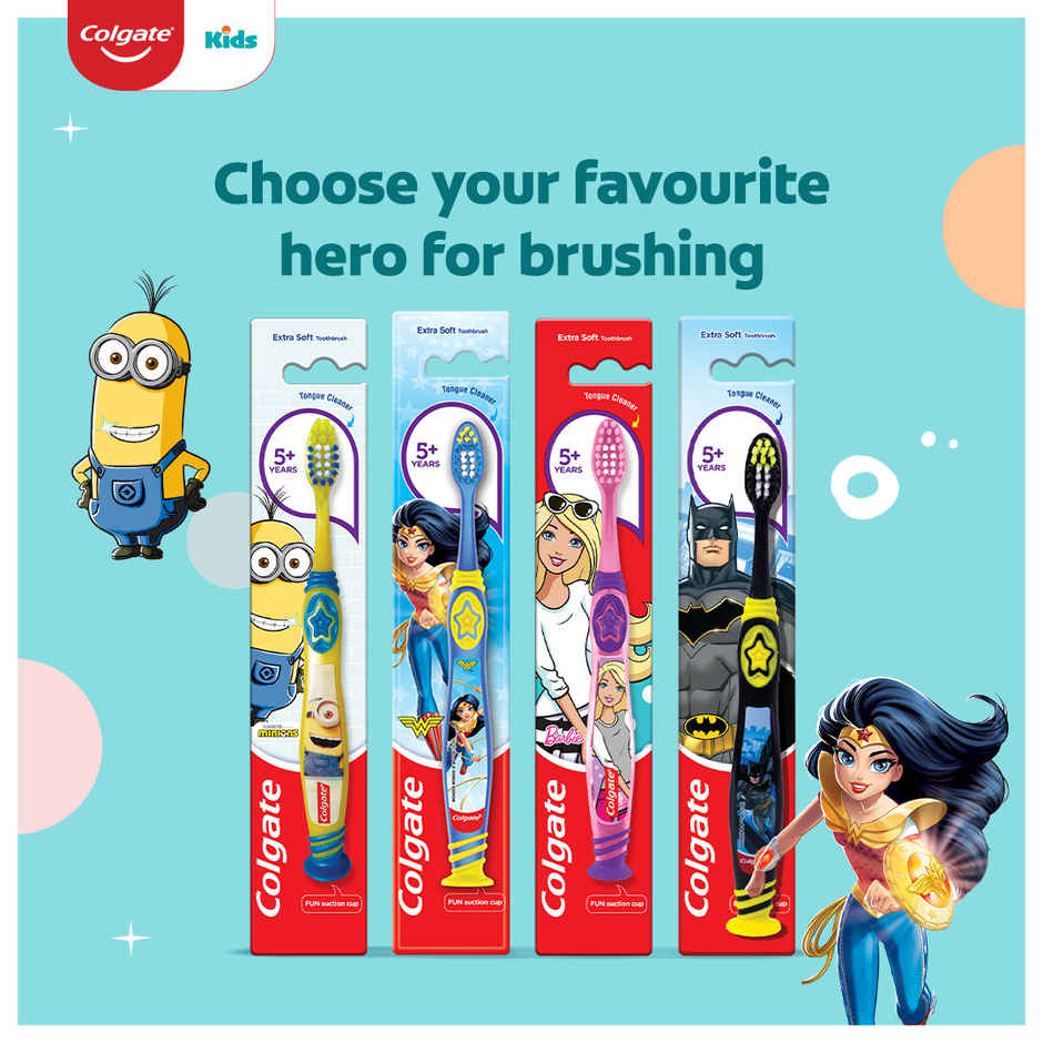 Colgate Kids 5+ years Minion Toothbrush Extra Soft with Tongue Cleaner