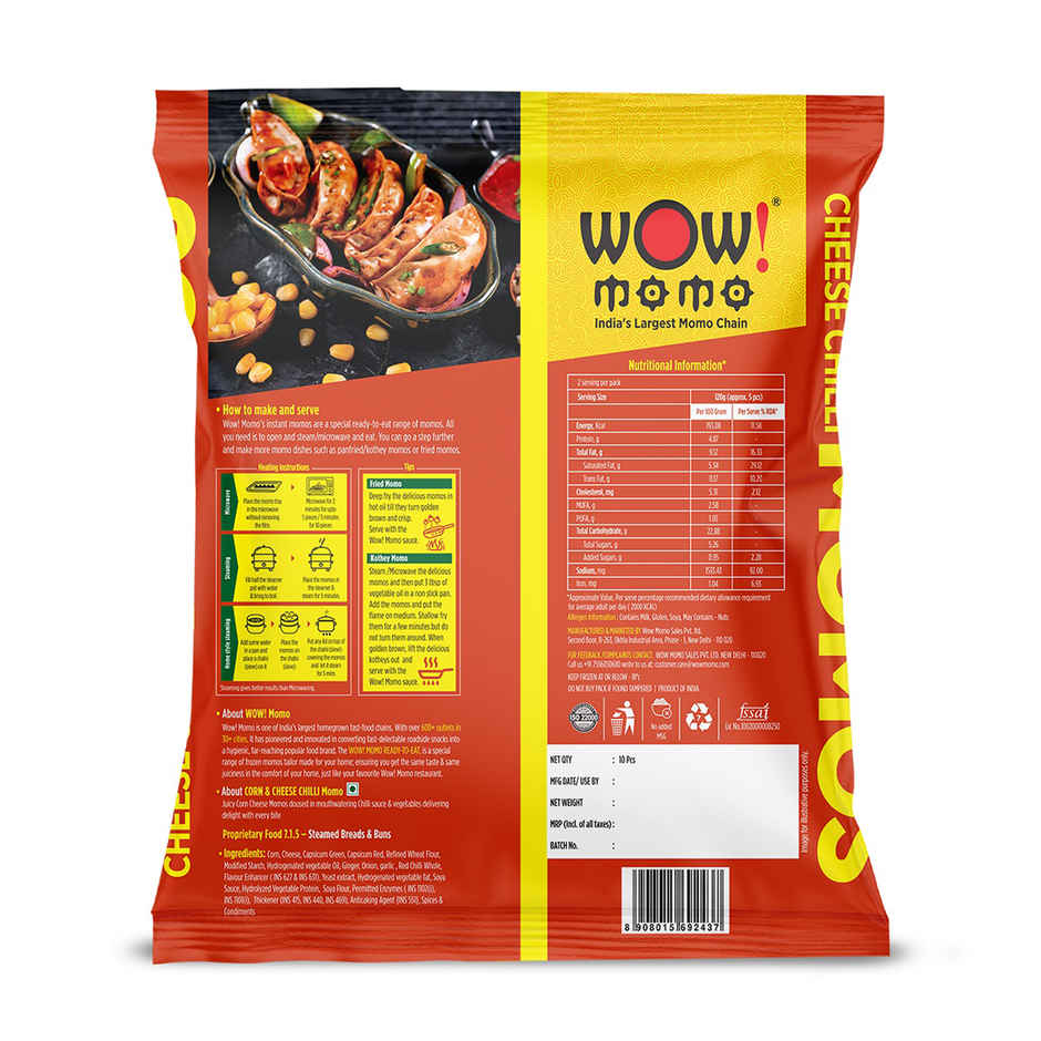 Wow! Corn & Cheese Chilli Momos | Cheesy & Spicy