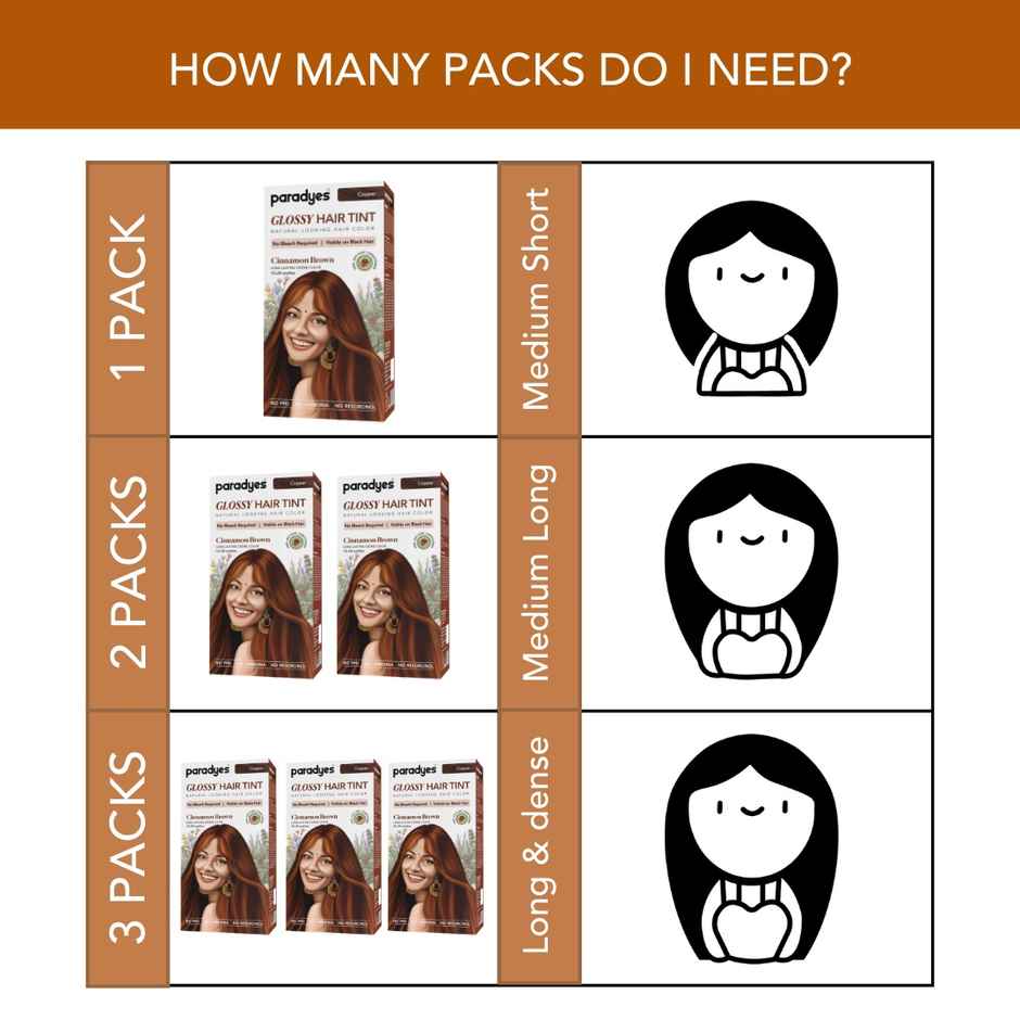 Paradyes No Bleach Cinnamon Brown Glossy Hair Tint