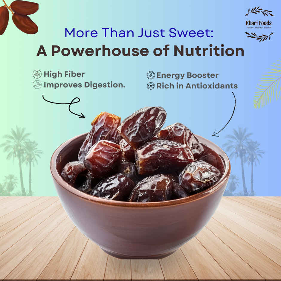 Khari Foods Black Afghan Premium Seedless Dates | Deseeded Khajur, Dry Fruit Khajoor