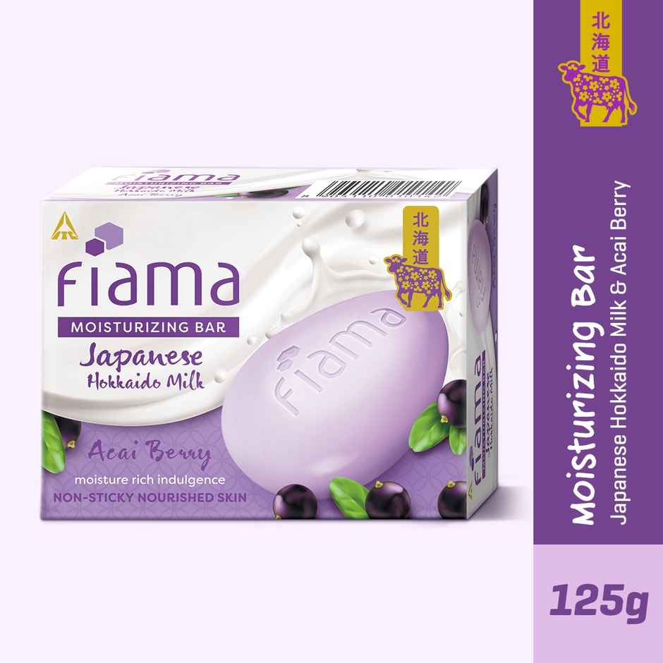 Fiama Moisturizing Soap Bar Japanese Hokkaido Milk & Acai Berry Non-Sticky Moisturization