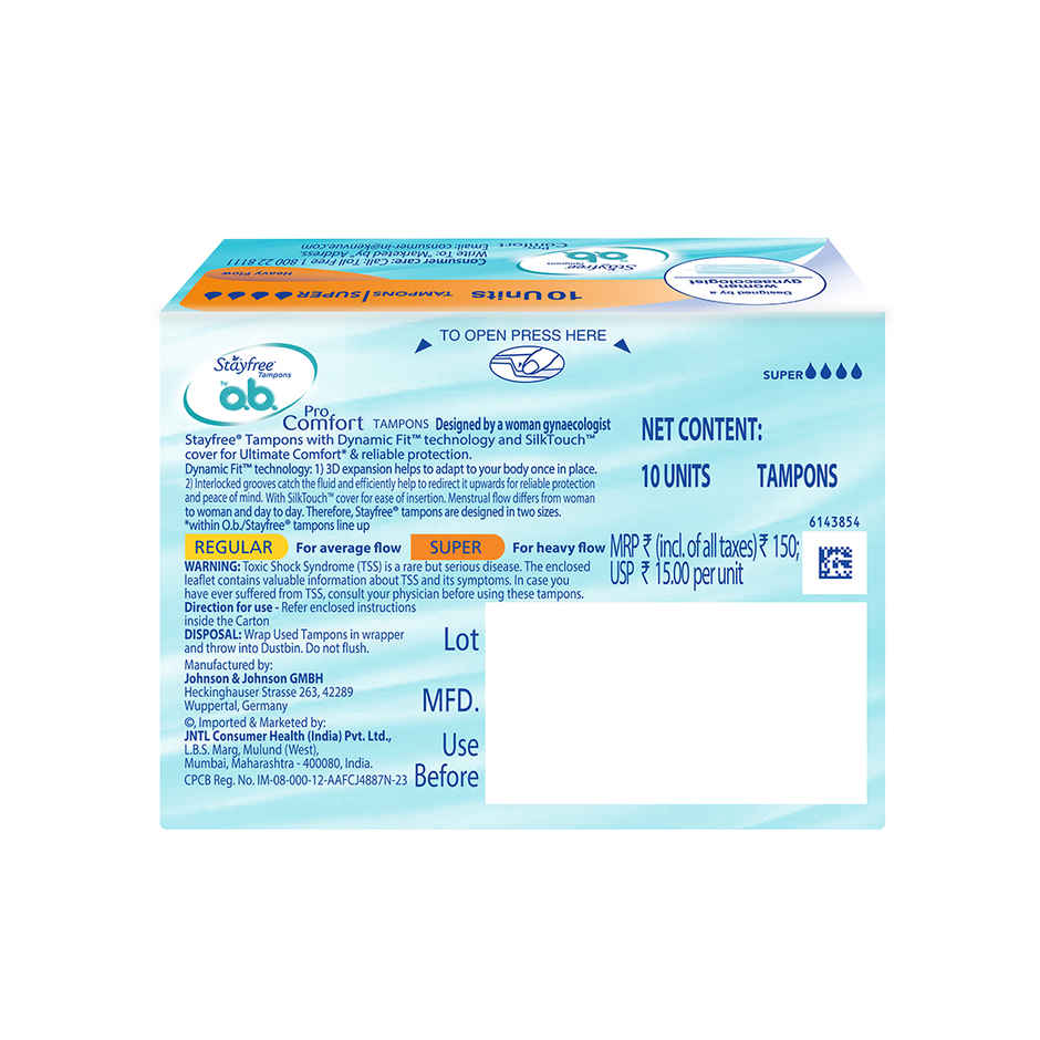 Stayfree OB-Super Pro Comfort Tampons 10s