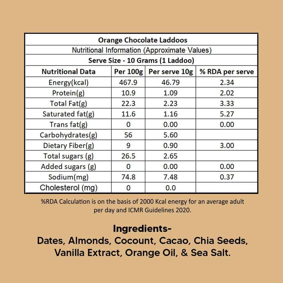 Eat Better Co Orange & Chocolate Laddoos | No Added Sugar | High Protein | 100% Natural