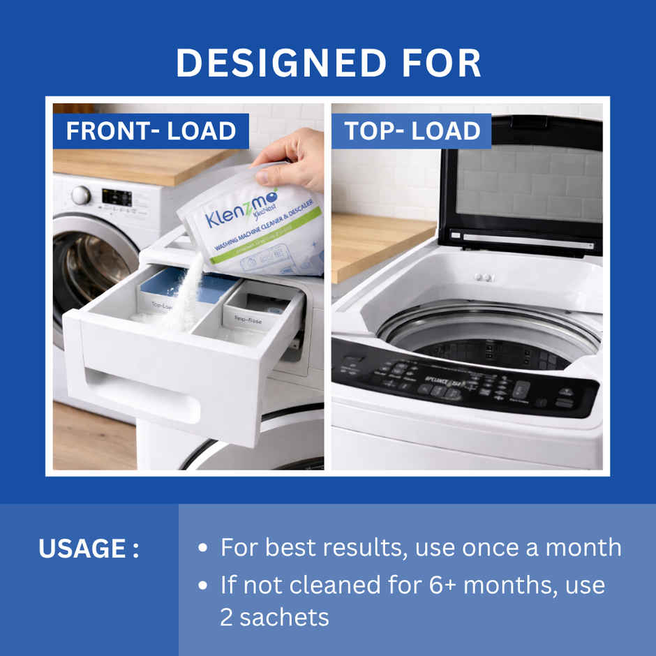 Klenzmo Washing Machine Cleaner & Descaler Pouch