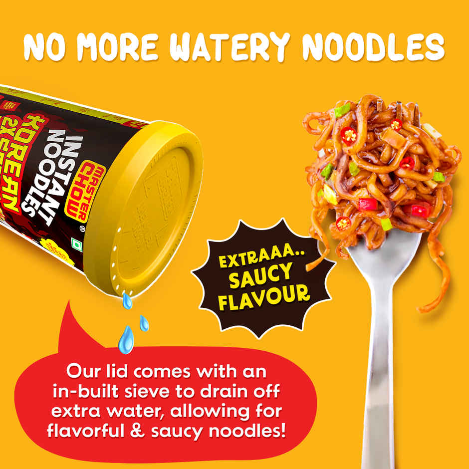 MasterChow Korean Instant Cup Noodles - Korean 2X Spicy Flavour Veg