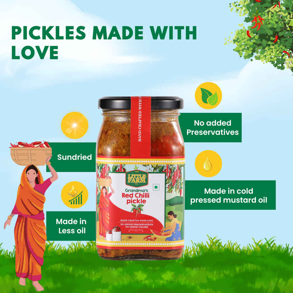The Little Farm Co. Red Chilli Pickle Achaar | No Added Preservatives