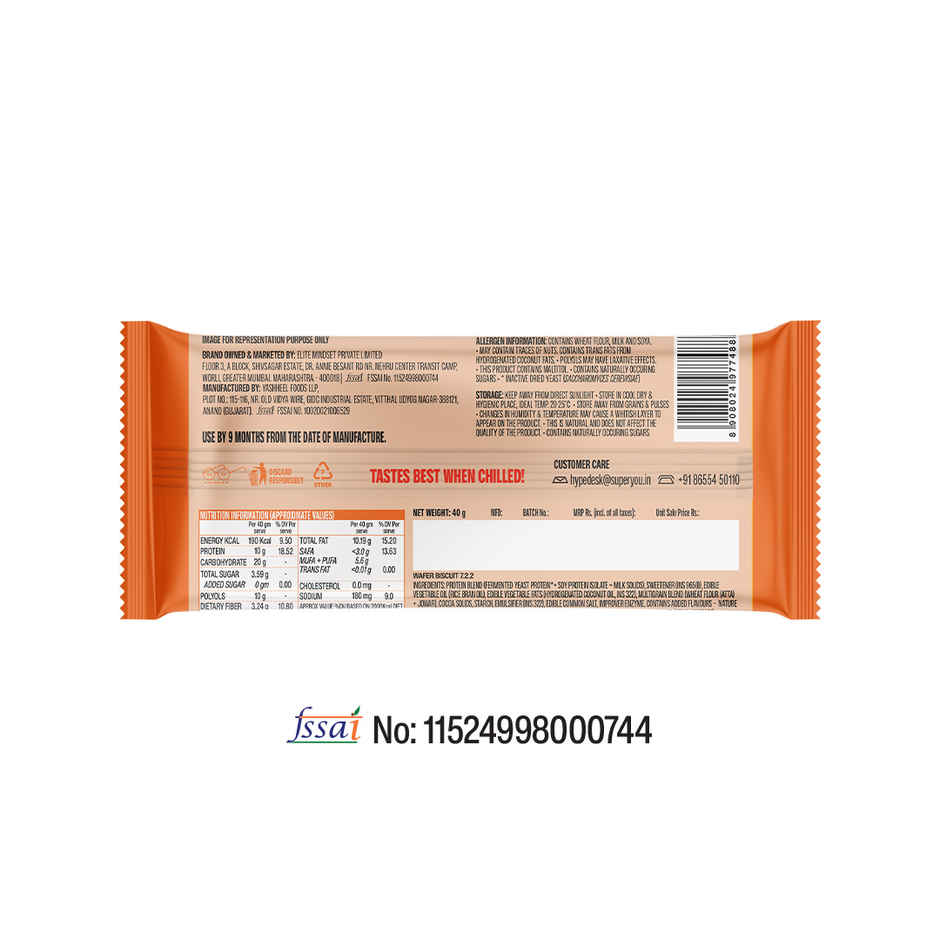 Superyou Orange Cream Wafer Protein Bar
