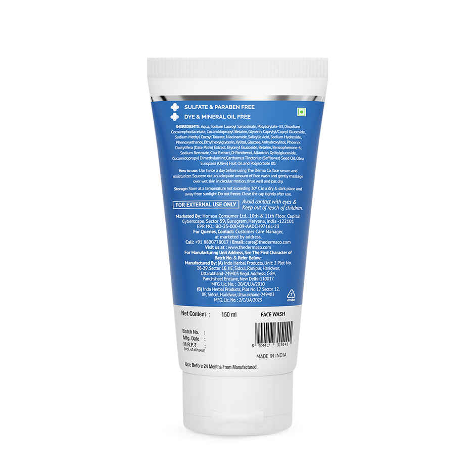 The Derma Co Sali-Cinamide Anti-Acne Face Wash with 2% Salicylic Acid & 2% Niacinamide
