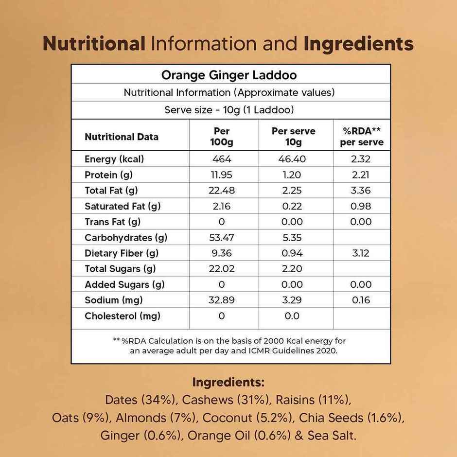 Eat Better Co Orange & Ginger Laddoos High Protein, Truly Natural