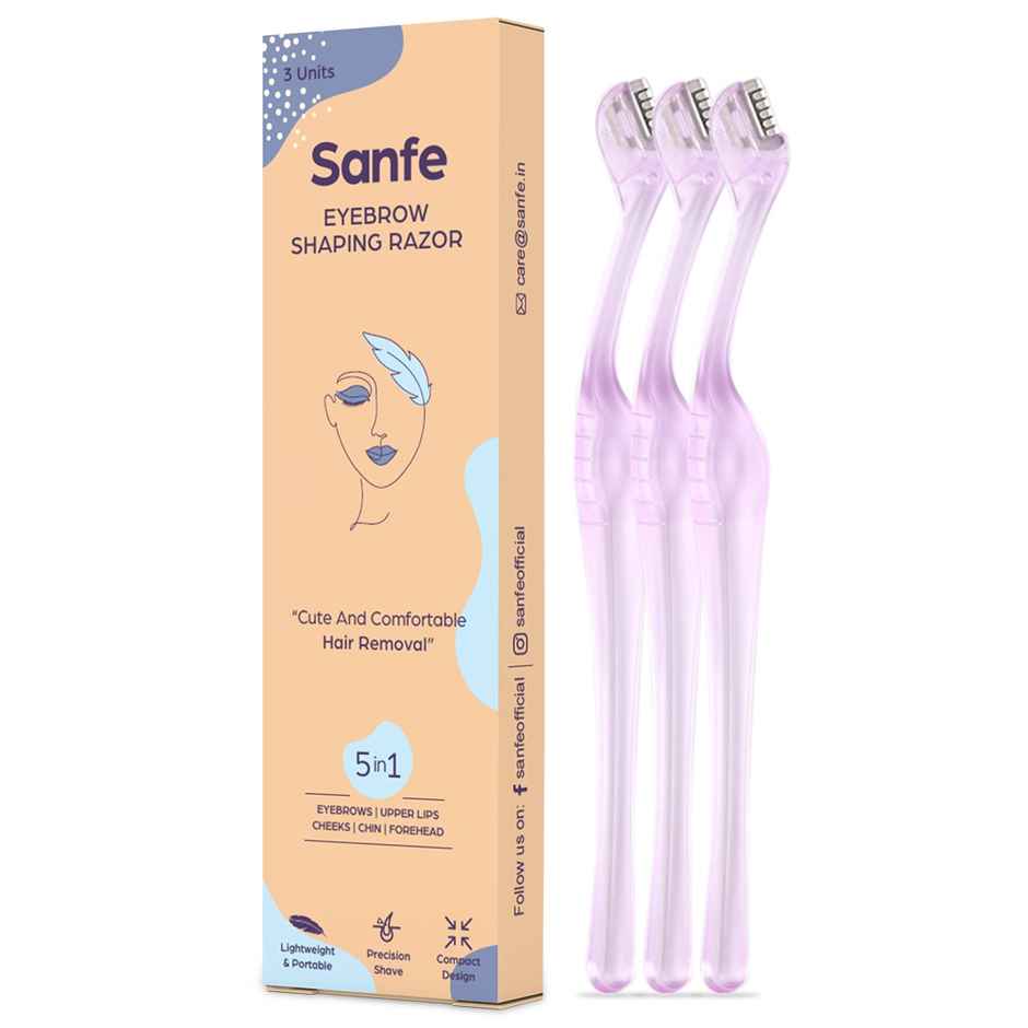 Sanfe Eyebrow Shaping Razor - Pack Of 3 | Eyebrows, Upper Lip, Corner Hair | No Cuts