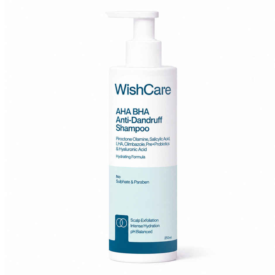 WishCare Hydrating AHA BHA Anti Dandruff Shampoo | 100% Dandruff Reduction-Paraben & Sulphate Free