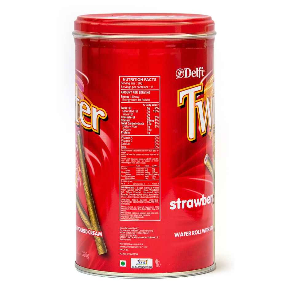Delfi Twister Strawberry Wafer Rolls