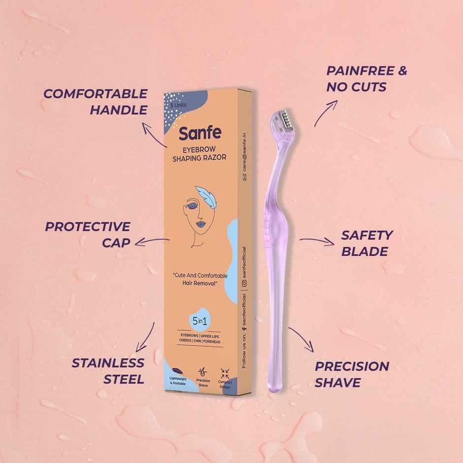 Sanfe Eyebrow Shaping Razor - Pack Of 3 | Eyebrows, Upper Lip, Corner Hair | No Cuts