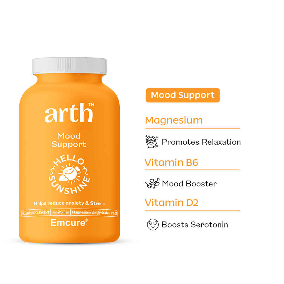 Arth By Emcure Magnesium Supplement | Magnesium Bisglycinate + Vit D2 | Stress & Mood Support