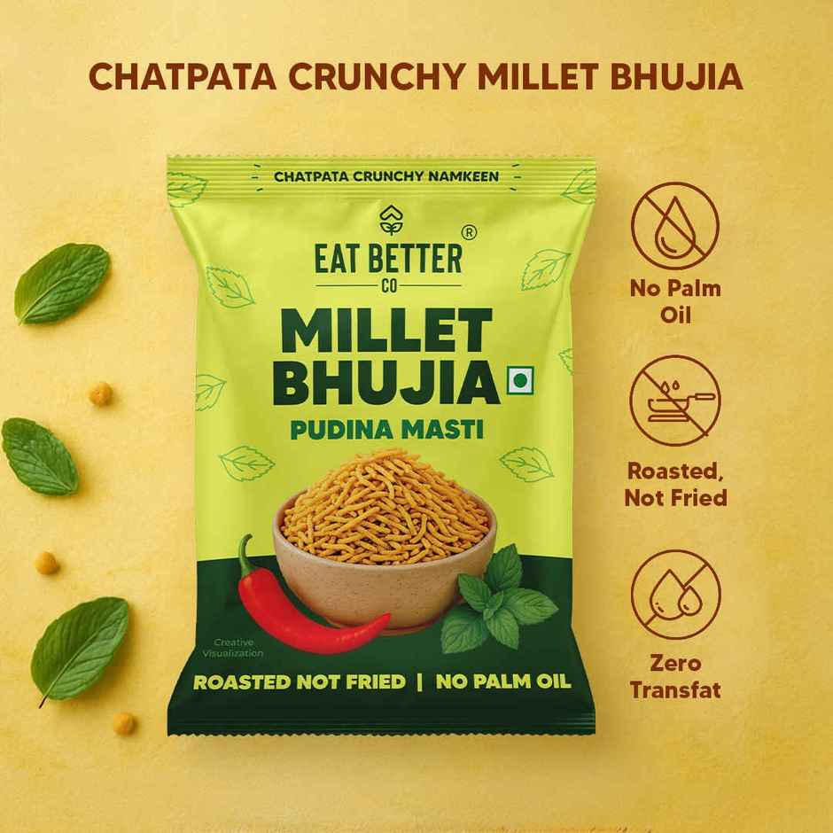 Eat Better Co Millet Bhujia Pudina Masti Roasted | Not Fried