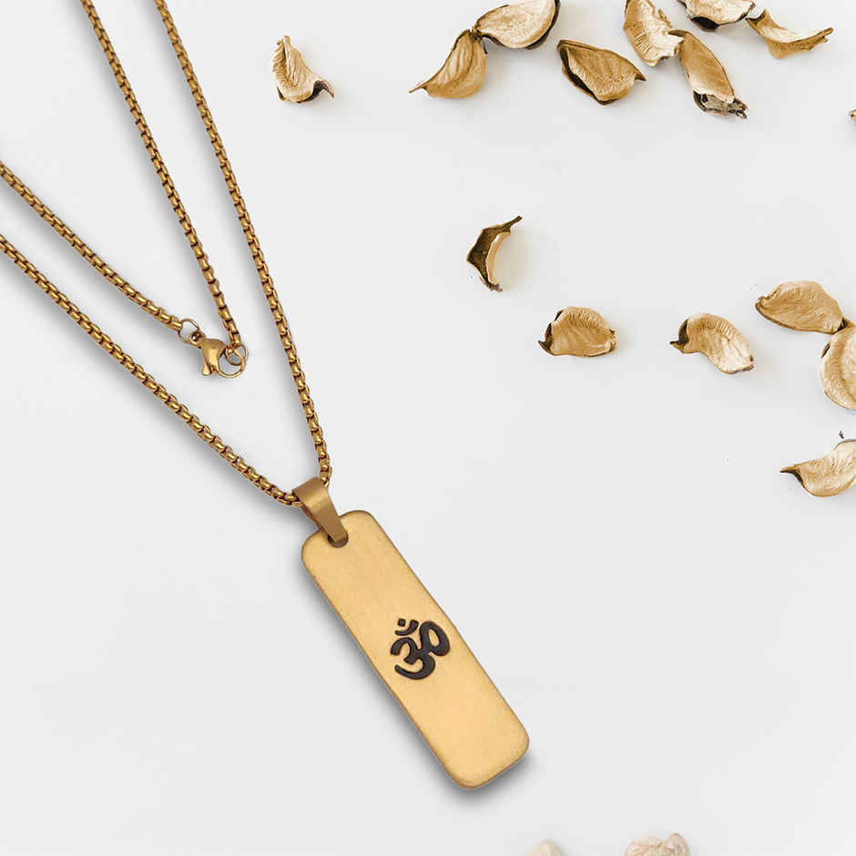 Astrotalk Gold Plated Om Pendant