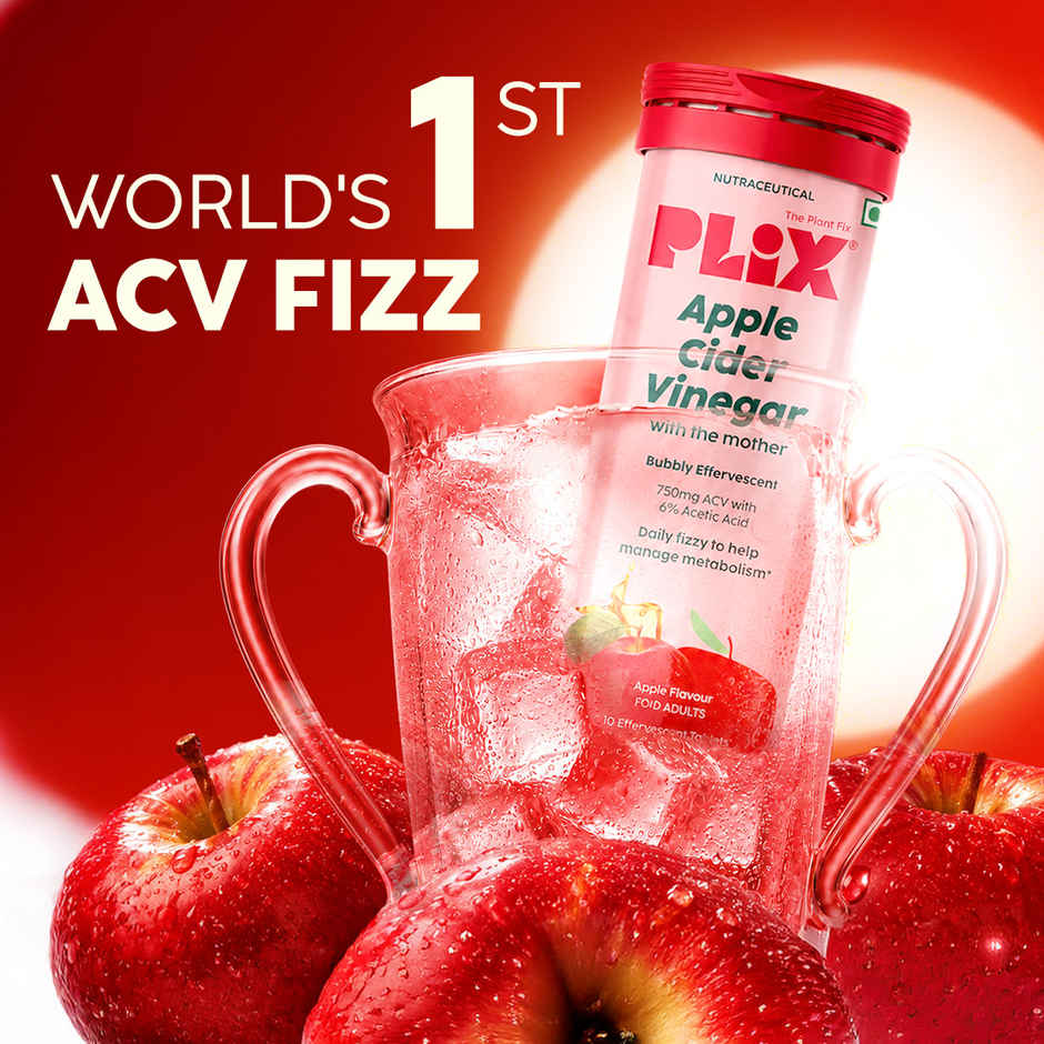 Plix The Plant Fix Apple Cider Vinegar Effervescent Tablets | Apple Burst
