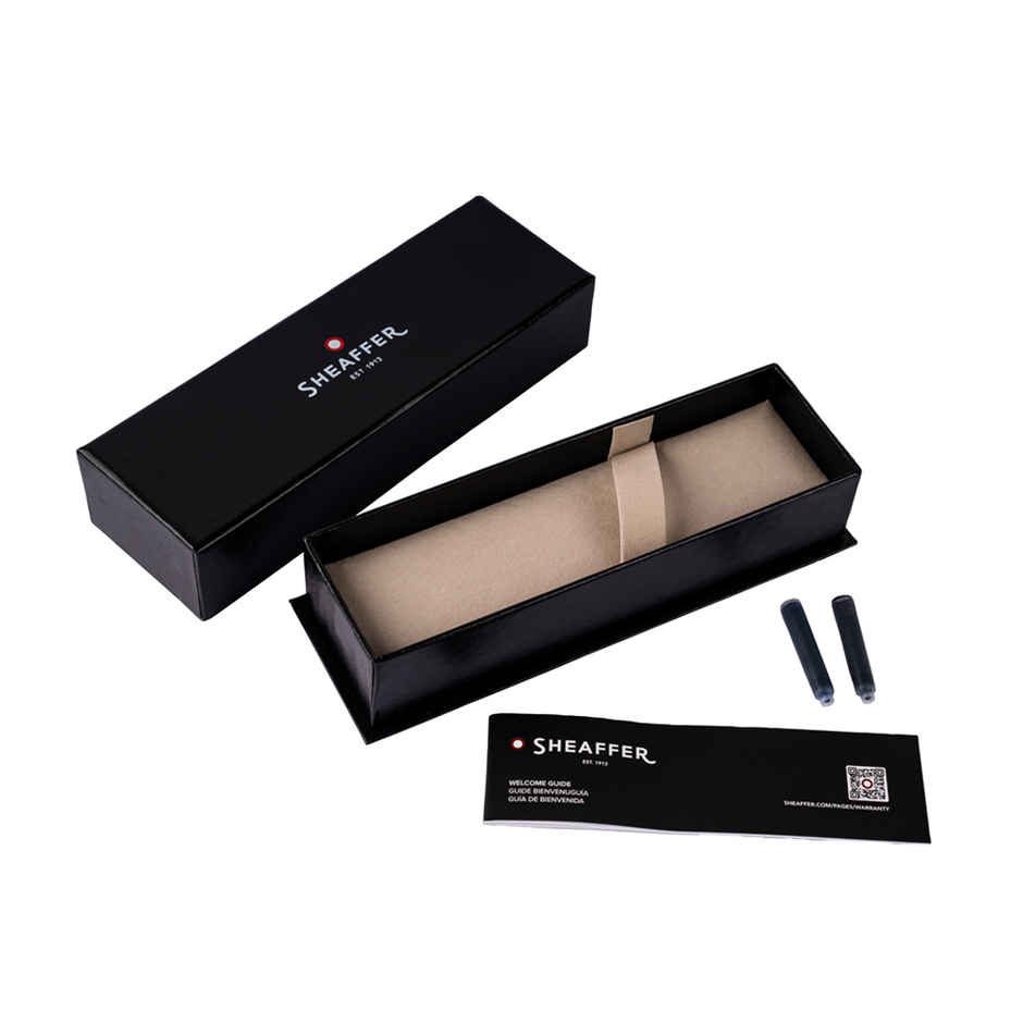 Sheaffer Fountain Pen | Medium Nib | Chrome Plated Trims | Matte Black
