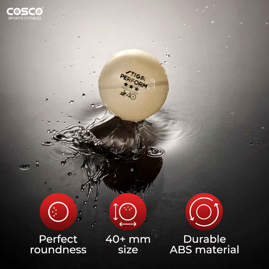 Stiga Perform White Plastic Table Tennis Ball - High Performance