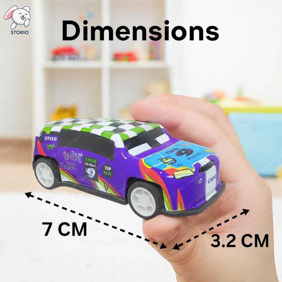 Storio 10 Metal Cars Toy Set | Free Wheel Racing Cars for Kids