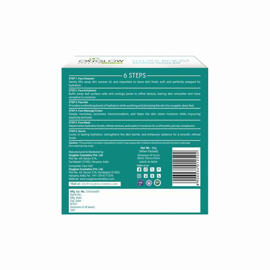 OxyGlow Herbals Hydra Boost Refining Facial Kit with Hyaluronic Acid & Vitamin E