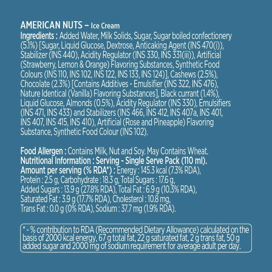 Havmor American Nuts Ice Cream tub