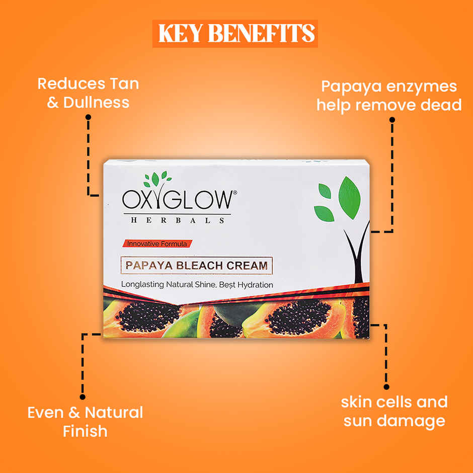 Oxyglow Herbals Papaya Bleach Cream Enriched With Goodness Of Papaya