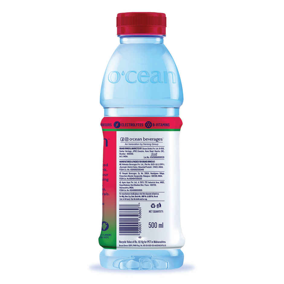 O'cean Fruit Water Strawberry & Lime Vitamin & Electrolyte Hydration