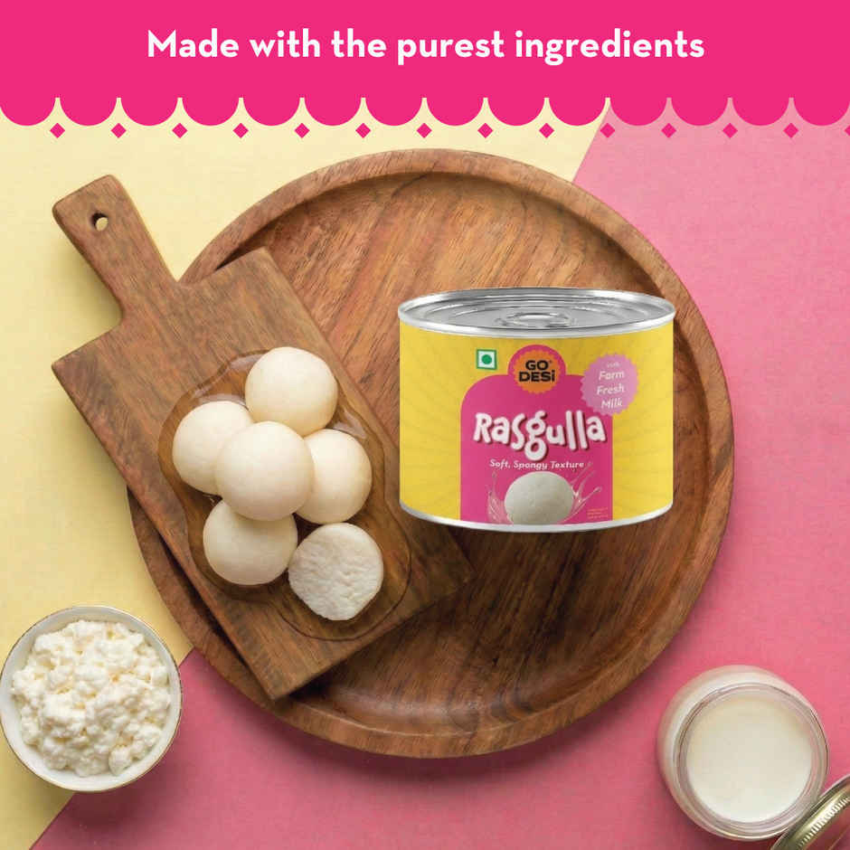 GO DESi Rasgulla Mini | With Farm Fresh Milk | Ready to Eat
