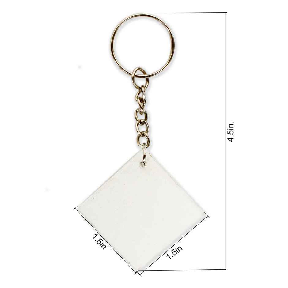 Itsy Bitsy Paintable Mdf Canvas Keychain 1.5 x 1.5 Inch 2mm Thick 6 Pc Ar