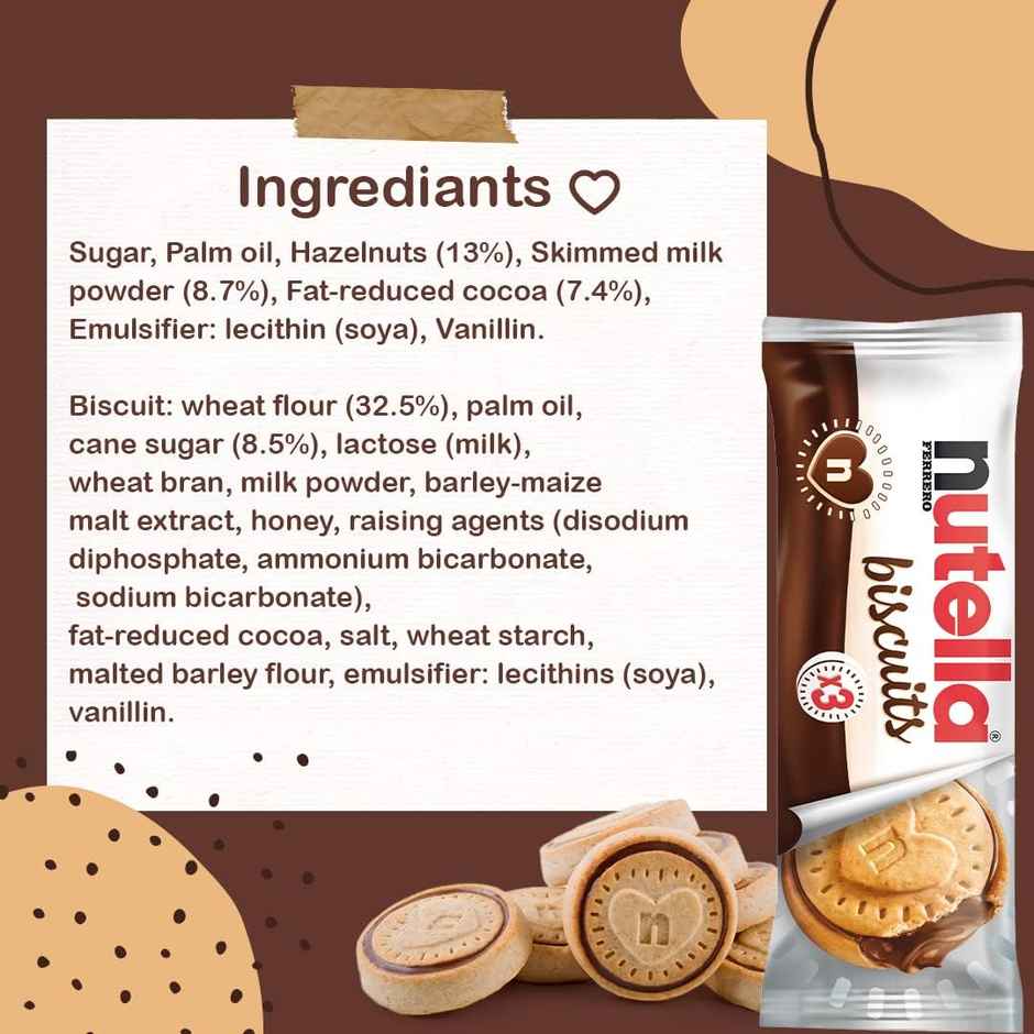 Nutella Ferrero Chocolate Biscuits Pack of 3