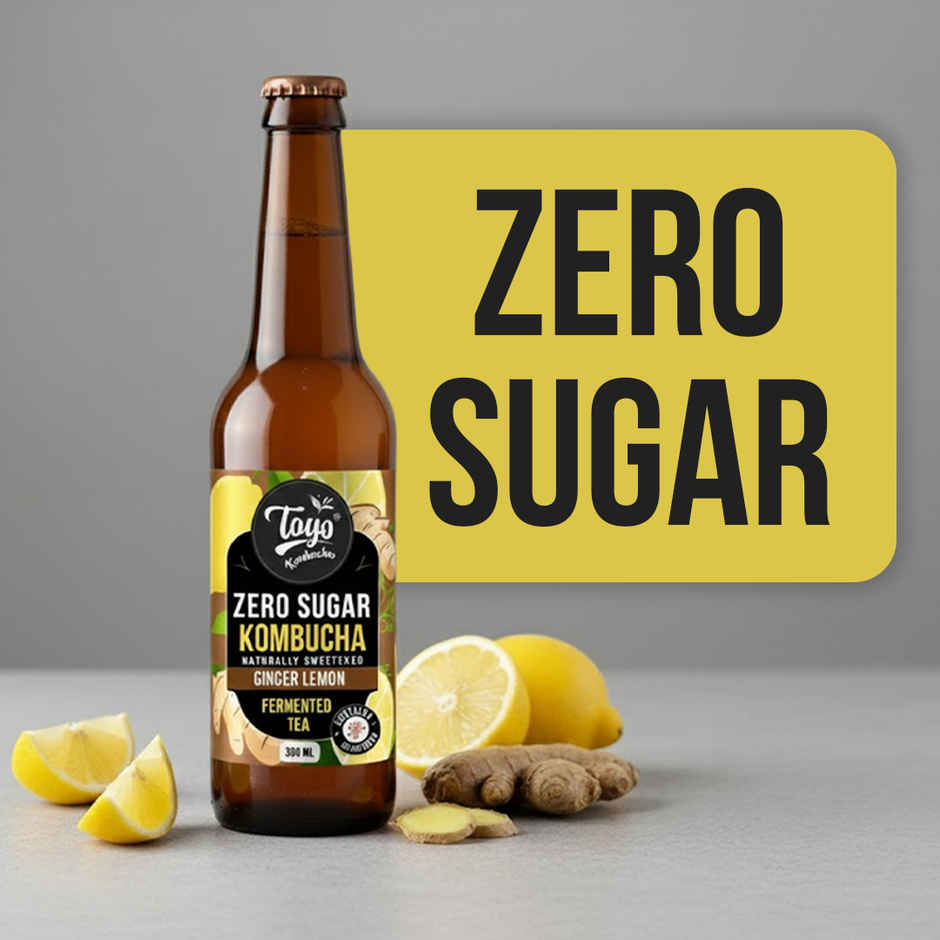 Toyo Kombucha Zero Sugar Ginger Lemon | Non-Alcoholic Kombucha