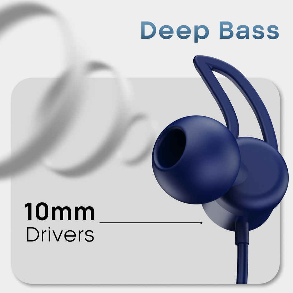 Leaf Rush X342 in Ear Neckband+ AI Sound App | 28H Playtime | 3 Modes | Midnight Blue
