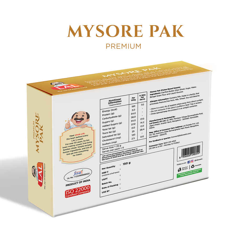 Lal Pure Cow Ghee Mysore Pak