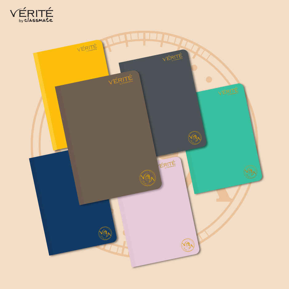 Verite by Classmate | Lay Flat Longbook | Taupe Brown | Size 297 X 210 | Unruled | 140 Pages
