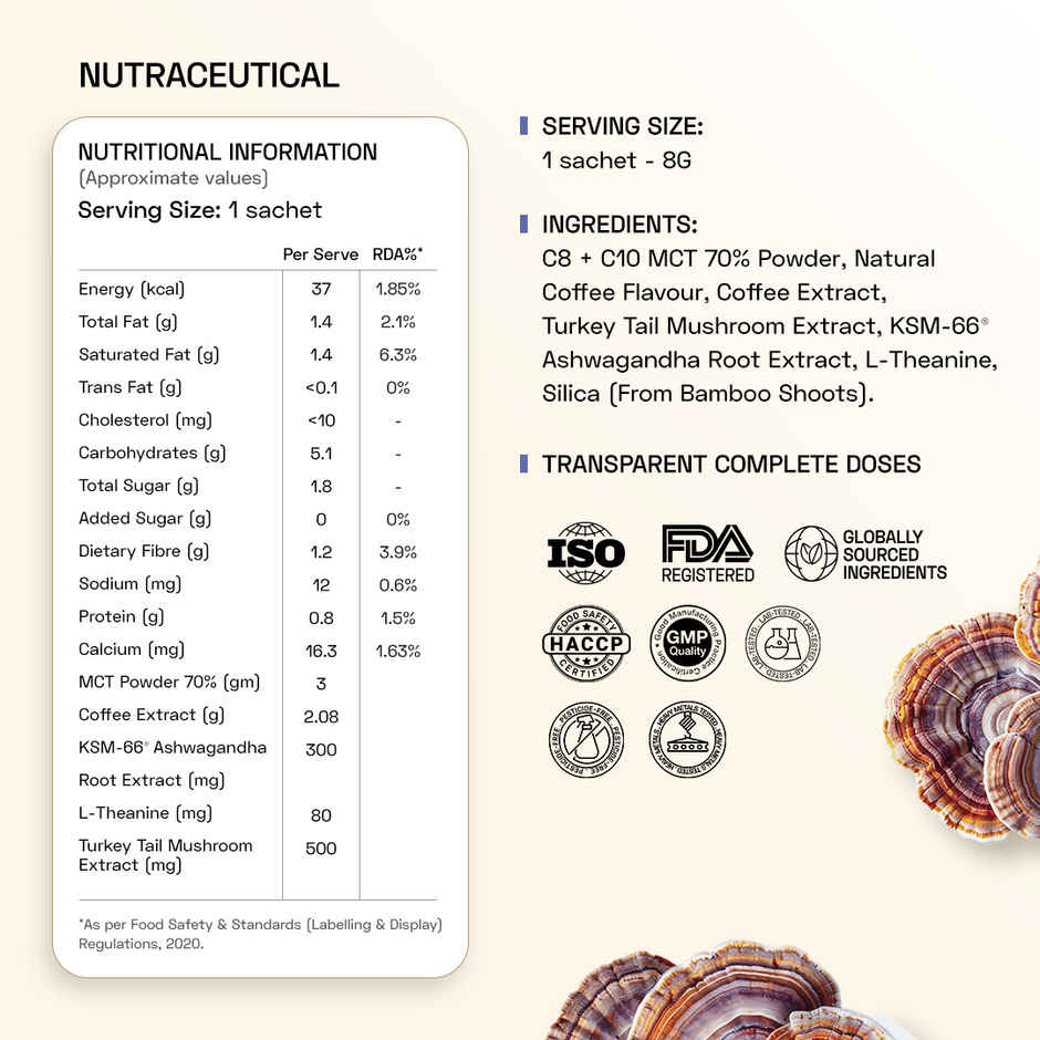 Ace Blend Turkey Tail Shroom Medium Roast Organic Coffee Premix