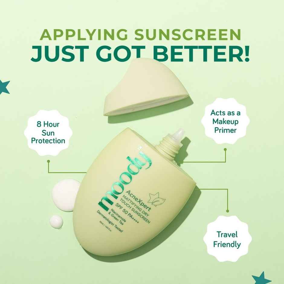 Moody Acnexpert Mattifying Sunscreen SPF 50 Pa +++ Niacinamide For Oil & Acne Control (50 Ml)