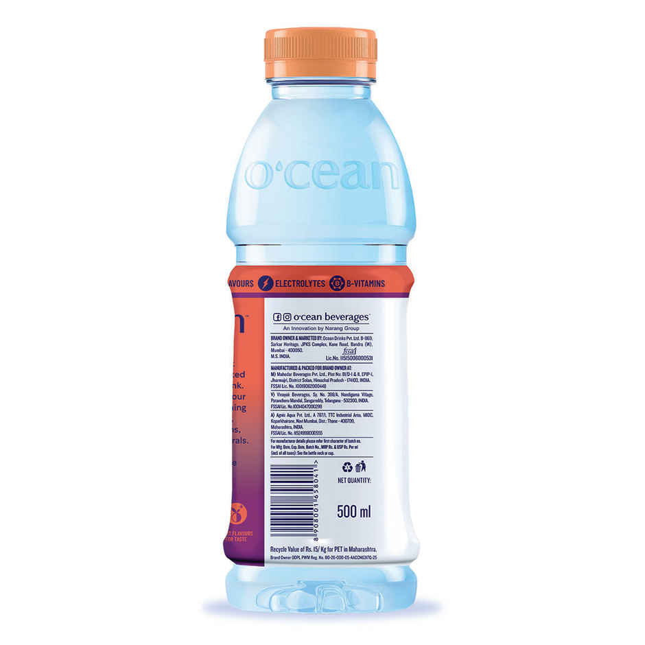 O'cean Fruit Water Peach & Passion Vitamin & Electrolyte Hydration