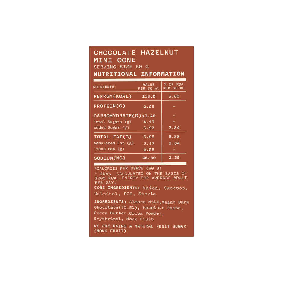 MINUS THIRTY Chocolate Hazelnut Mini Ice Cream Cone