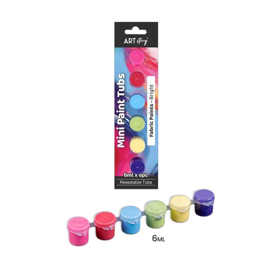 Itsy Bitsy Mini Paint Tubs Fabric Paint Bright 6 ml x 6 shades LB