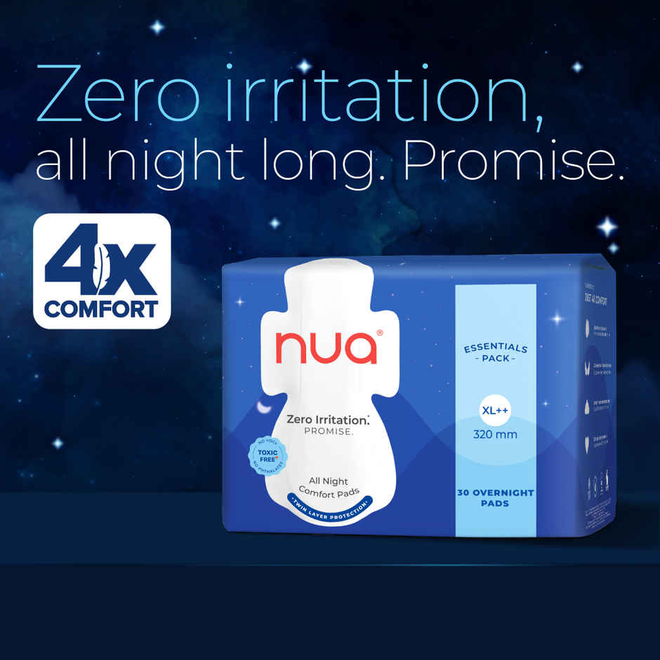 Nua All Night Comfort Sanitary Pads | 30 XL++